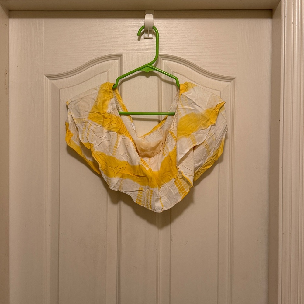 Yellow and White Striped Top